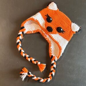 Hand-Knitted Fox Hat / Beanie